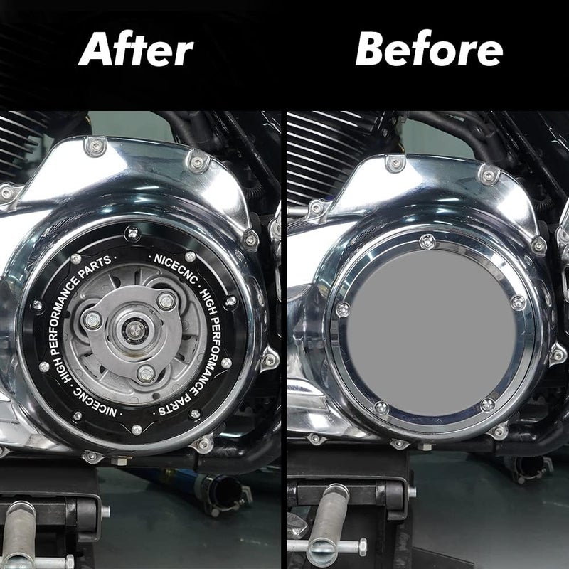 NICECNC Black Derby Cover Clutch Cover Compatible with Harley Davidson CVO Limited FLHTKSE 2014-2020,Road Glide FLTRX/Road King FLHR,CVO Street Glide FLHXSE/2/3,Freewheeler FLRT,SEE FITMENT - Image 2